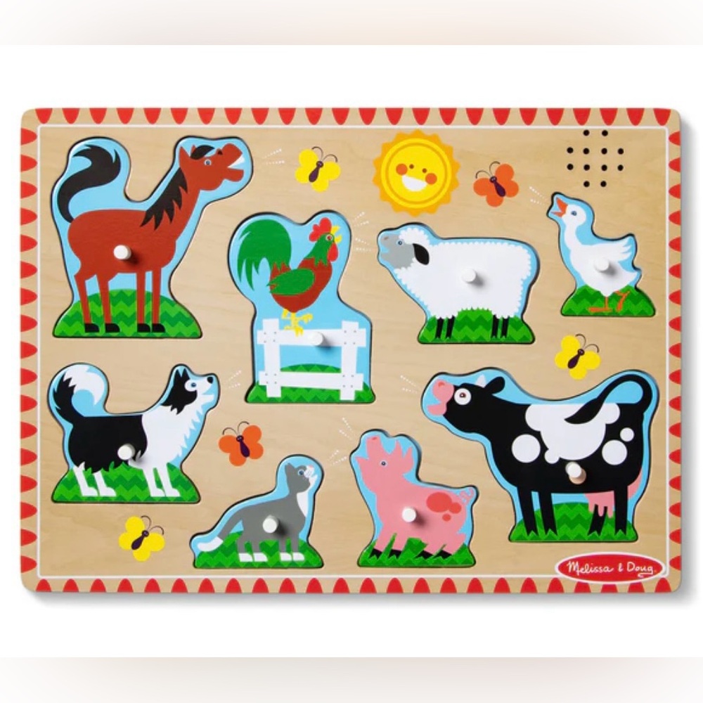 NWT Melissa & Doug Vibrant Farm Animal Wooden Puzzle